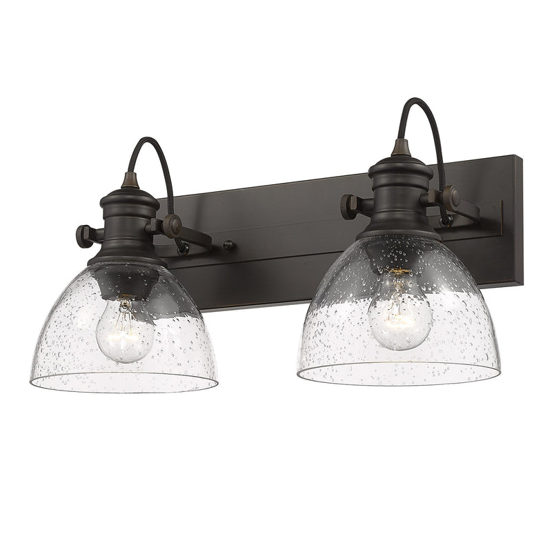 Golden 3118-2SF RBZ-SD Two Light Semi-Flush Mount, Rubbed Bronze