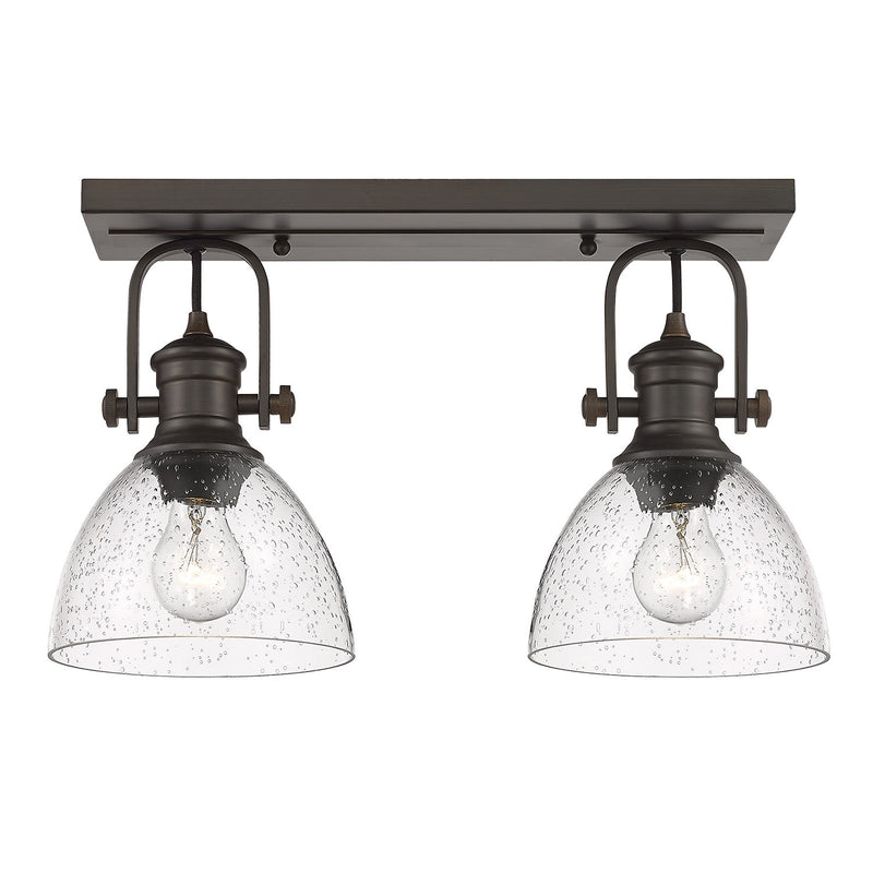 Golden 3118-2SF RBZ-SD Two Light Semi-Flush Mount, Rubbed Bronze