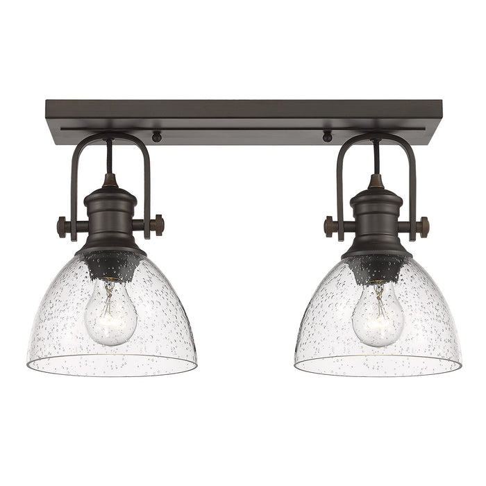 Golden 3118-2SF RBZ-SD Two Light Semi-Flush Mount, Rubbed Bronze