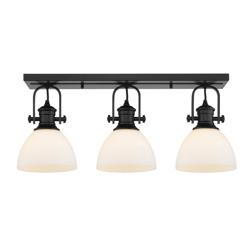 Golden 3118-3SF BLK-OP Three Light Semi-Flush Mount, Matte Black