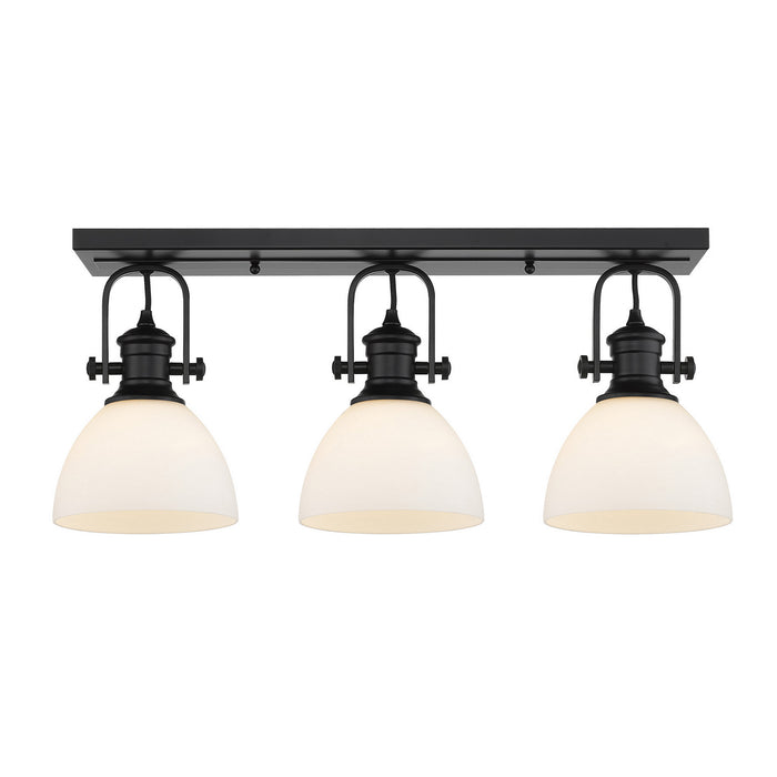 Golden 3118-3SF BLK-OP Three Light Semi-Flush Mount, Matte Black
