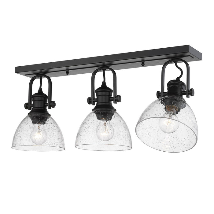 Golden 3118-3SF BLK-SD Three Light Semi-Flush Mount, Matte Black