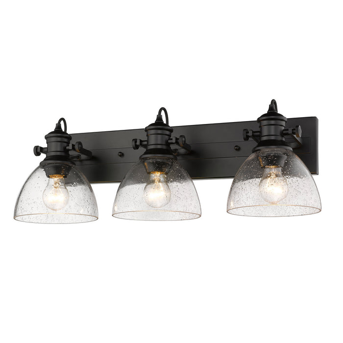 Golden 3118-3SF BLK-SD Three Light Semi-Flush Mount, Matte Black