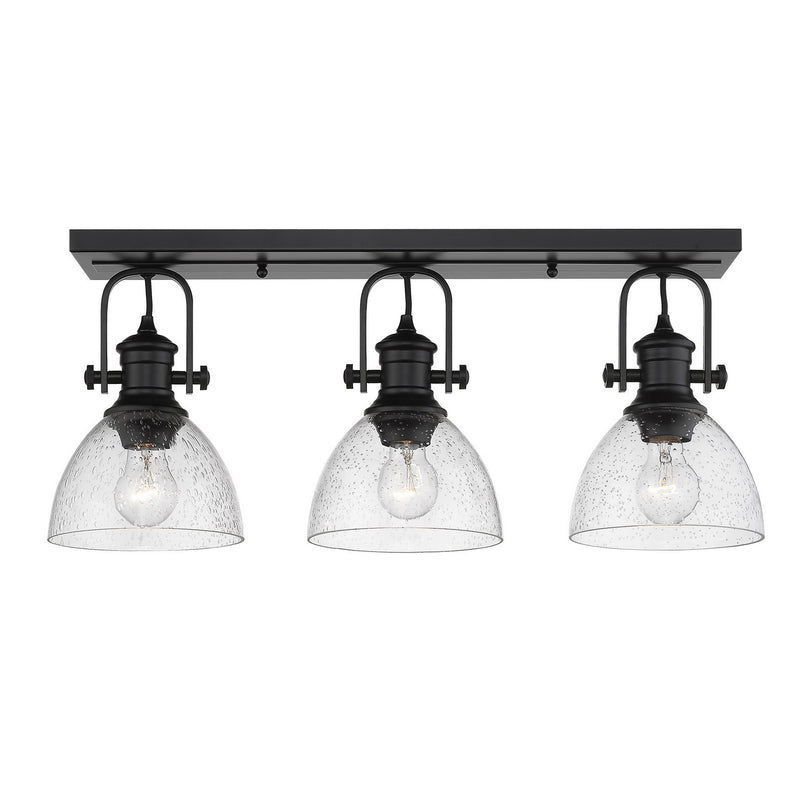 Golden 3118-3SF BLK-SD Three Light Semi-Flush Mount, Matte Black
