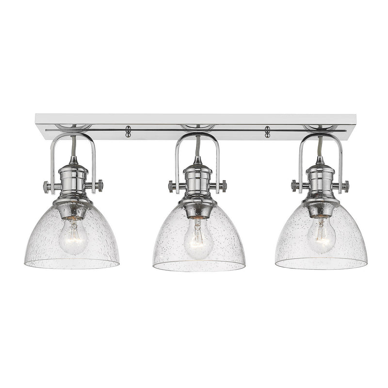 Golden 3118-3SF CH-SD Three Light Semi-Flush Mount, Chrome