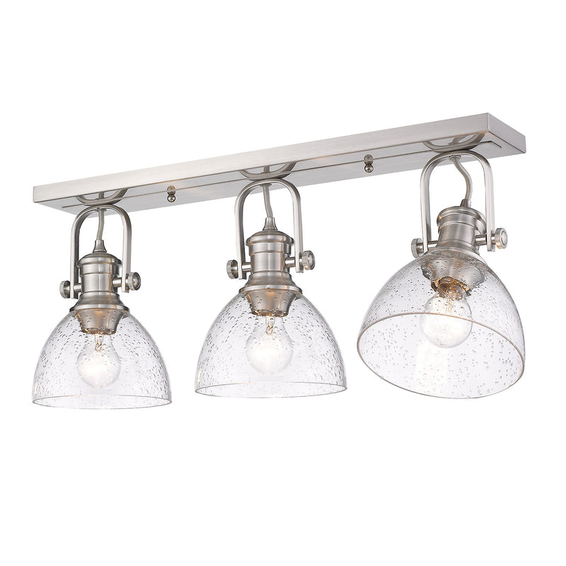 Golden 3118-3SF PW-SD Three Light Semi-Flush Mount, Pewter