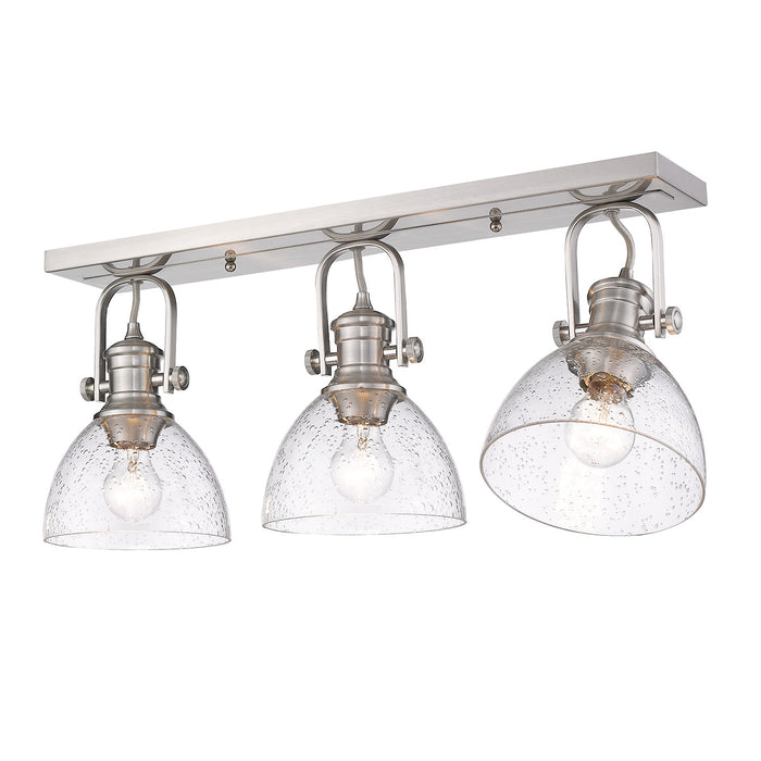 Golden 3118-3SF PW-SD Three Light Semi-Flush Mount, Pewter