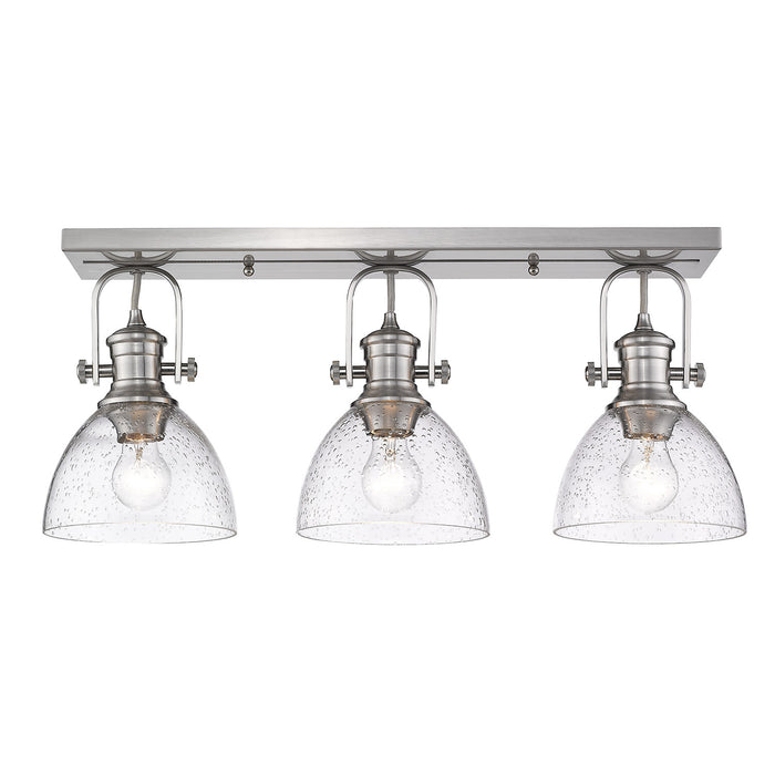Golden 3118-3SF PW-SD Three Light Semi-Flush Mount, Pewter