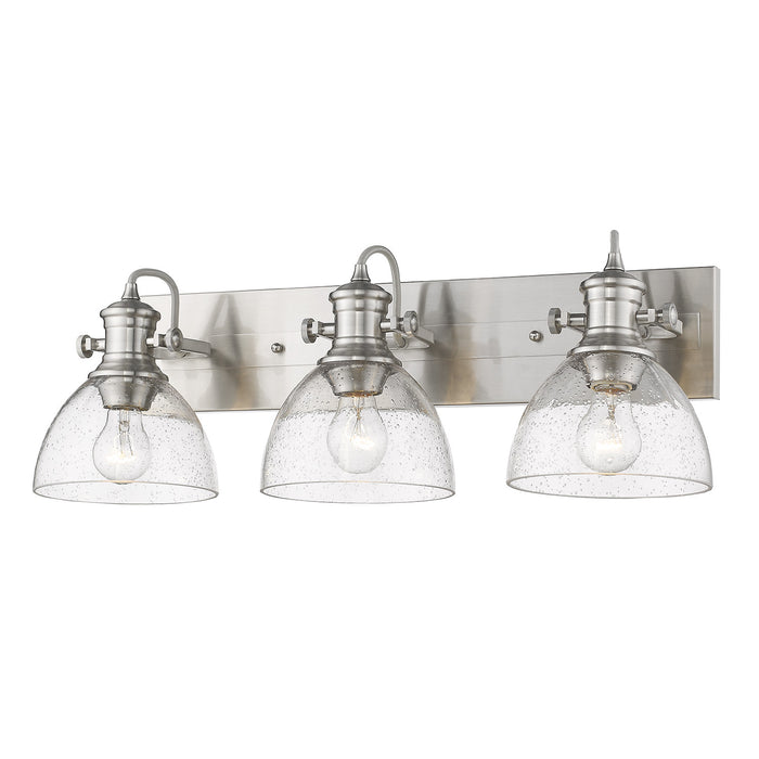 Golden 3118-3SF PW-SD Three Light Semi-Flush Mount, Pewter