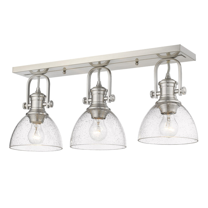 Golden 3118-3SF PW-SD Three Light Semi-Flush Mount, Pewter