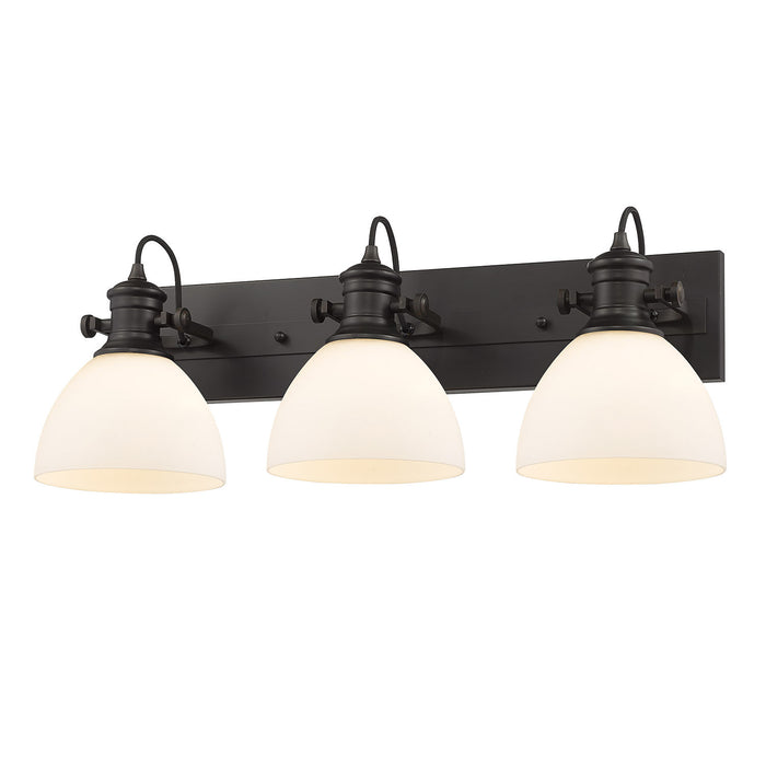 Golden 3118-3SF RBZ-OP Three Light Semi-Flush Mount, Rubbed Bronze