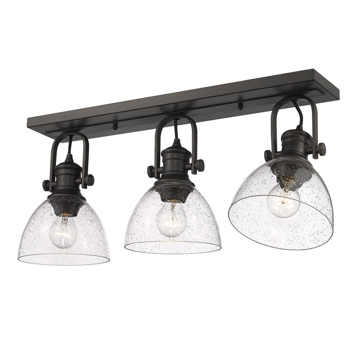 Golden 3118-3SF RBZ-SD Three Light Semi-Flush Mount, Rubbed Bronze