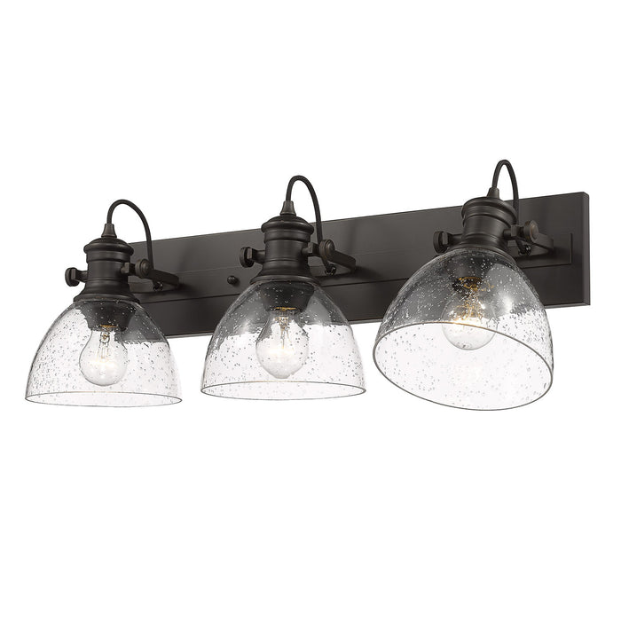 Golden 3118-3SF RBZ-SD Three Light Semi-Flush Mount, Rubbed Bronze