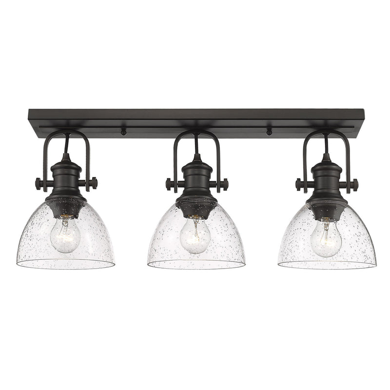 Golden 3118-3SF RBZ-SD Three Light Semi-Flush Mount, Rubbed Bronze
