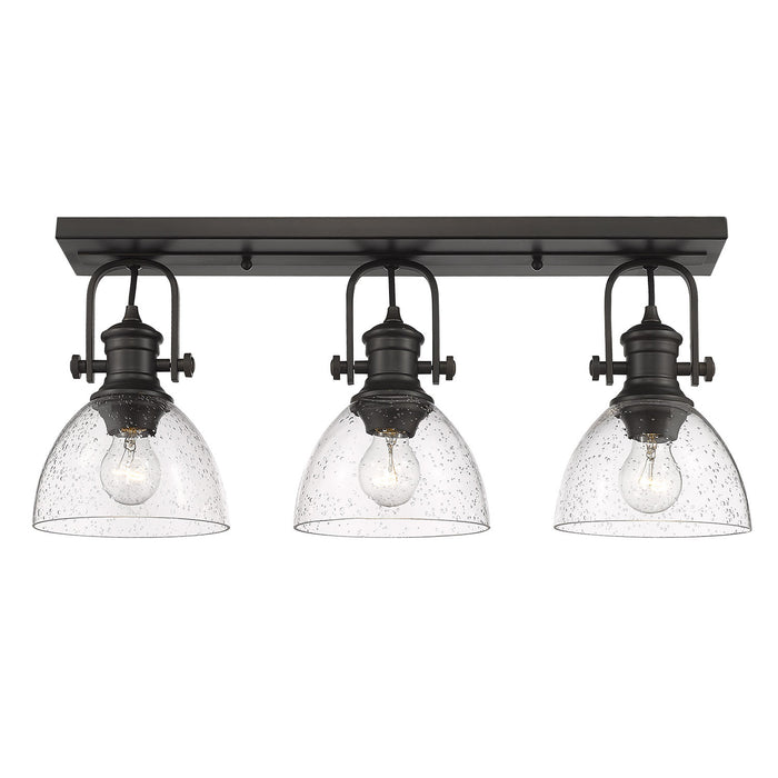 Golden 3118-3SF RBZ-SD Three Light Semi-Flush Mount, Rubbed Bronze