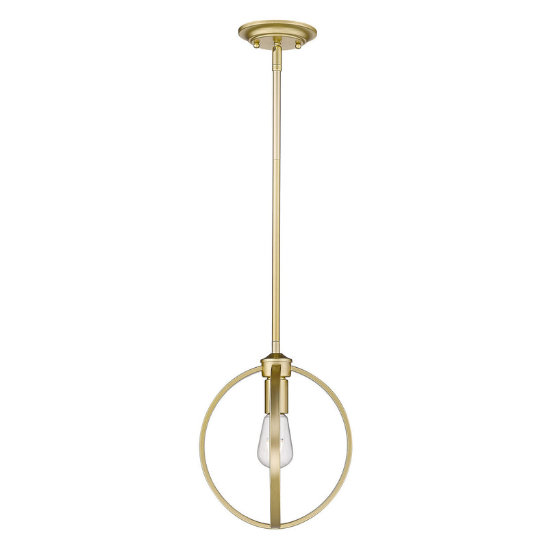 Golden 3167-1SF OG One Light Semi-Flush Mount, Olympic Gold