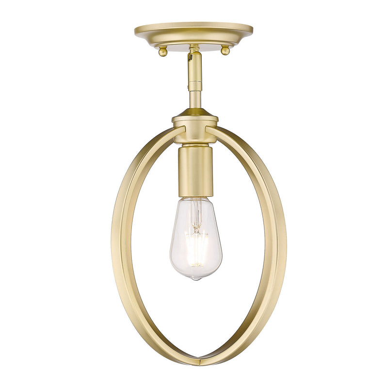 Golden 3167-1SF OG One Light Semi-Flush Mount, Olympic Gold