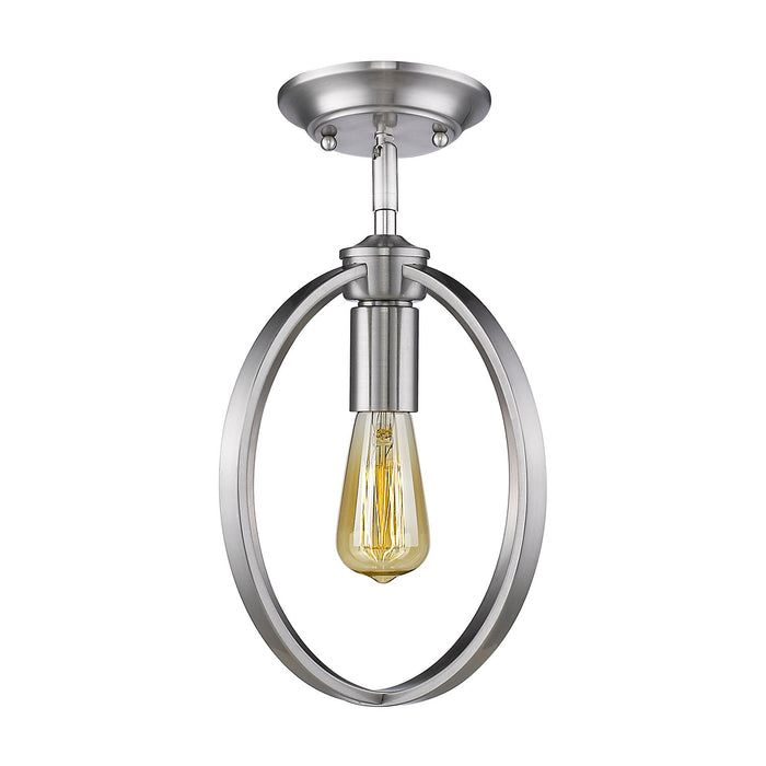 Golden 3167-1SF PW One Light Semi-Flush Mount, Pewter