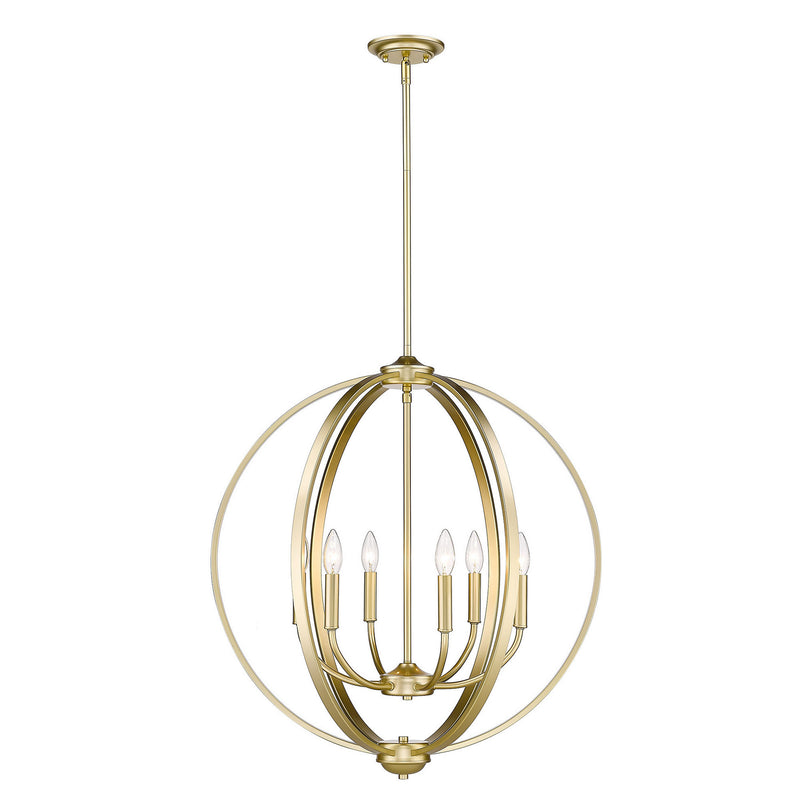 Golden 3167-6 OG Six Light Chandelier, Olympic Gold