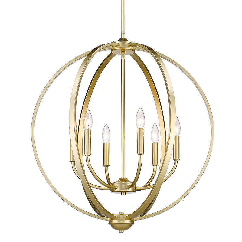 Golden 3167-6 OG Six Light Chandelier, Olympic Gold