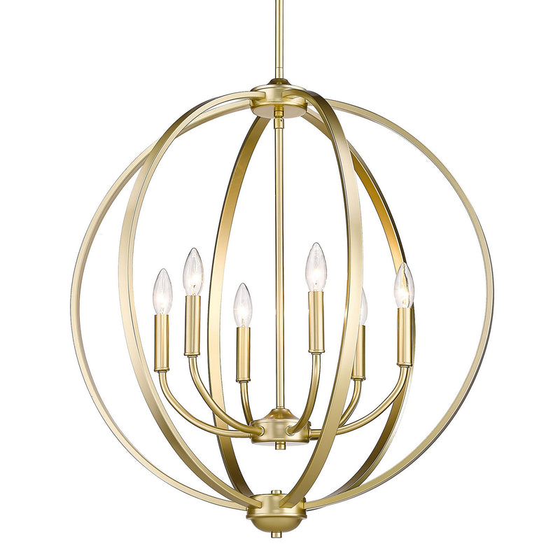 Golden 3167-6 OG Six Light Chandelier, Olympic Gold