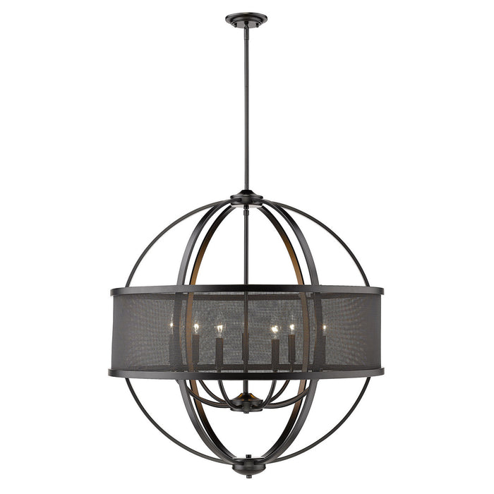 Golden 3167-9 BLK-BLK Nine Light Chandelier, Matte Black