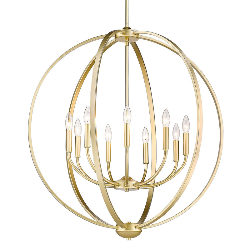 Golden 3167-9 OG Nine Light Chandelier, Olympic Gold