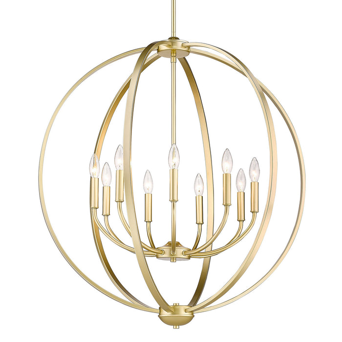 Golden 3167-9 OG Nine Light Chandelier, Olympic Gold