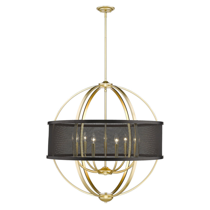 Golden 3167-9 OG-BLK Nine Light Chandelier, Olympic Gold