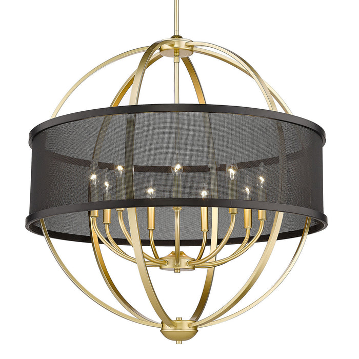Golden 3167-9 OG-BLK Nine Light Chandelier, Olympic Gold
