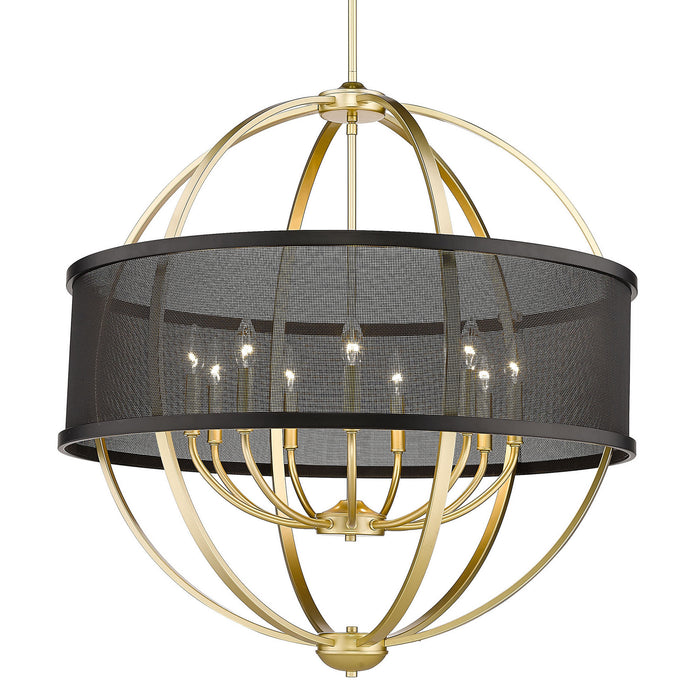 Golden 3167-9 OG-BLK Nine Light Chandelier, Olympic Gold