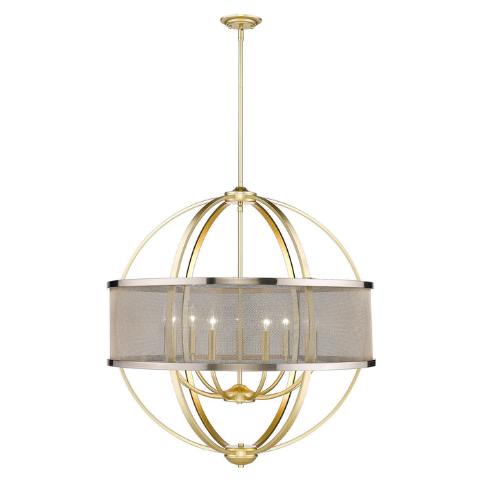 Golden 3167-9 OG-PW Nine Light Chandelier, Olympic Gold