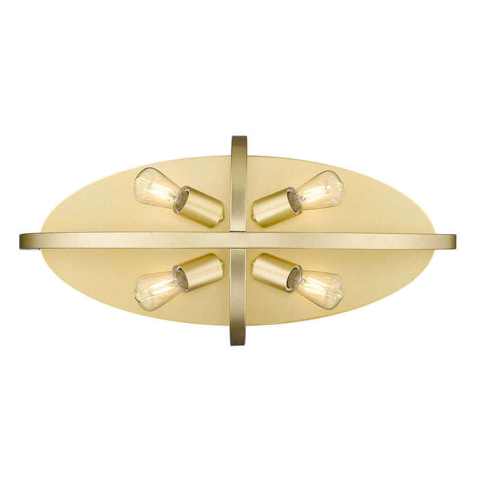 Golden 3167-FM24 OG Four Light Flush Mount, Olympic Gold