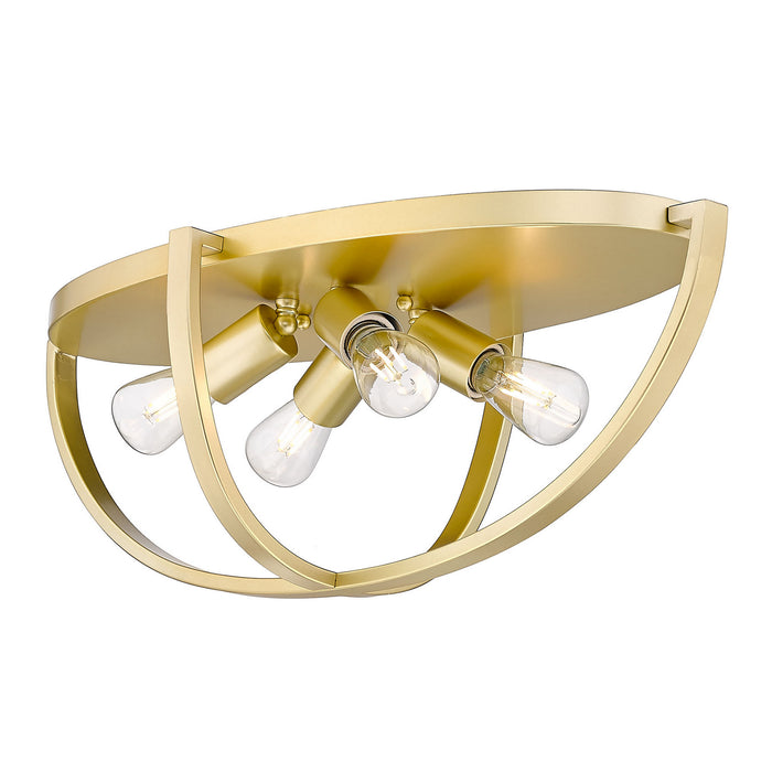 Golden 3167-FM24 OG Four Light Flush Mount, Olympic Gold