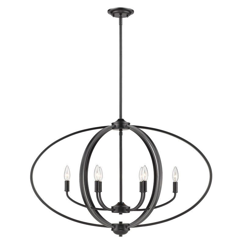 Golden 3167-LP BLK Six Light Linear Pendant, Matte Black