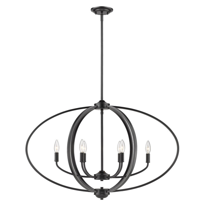 Golden 3167-LP BLK Six Light Linear Pendant, Matte Black
