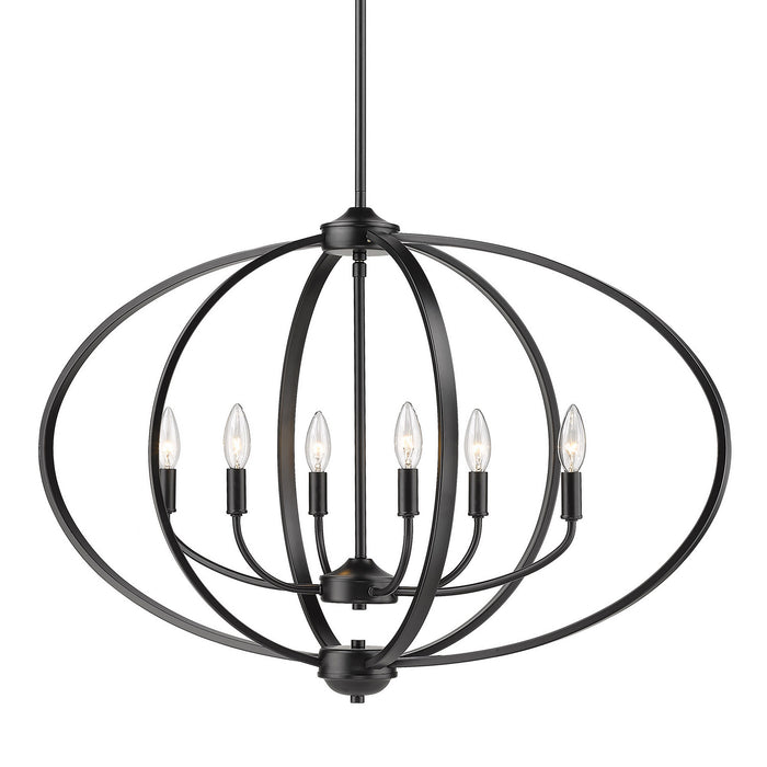 Golden 3167-LP BLK Six Light Linear Pendant, Matte Black