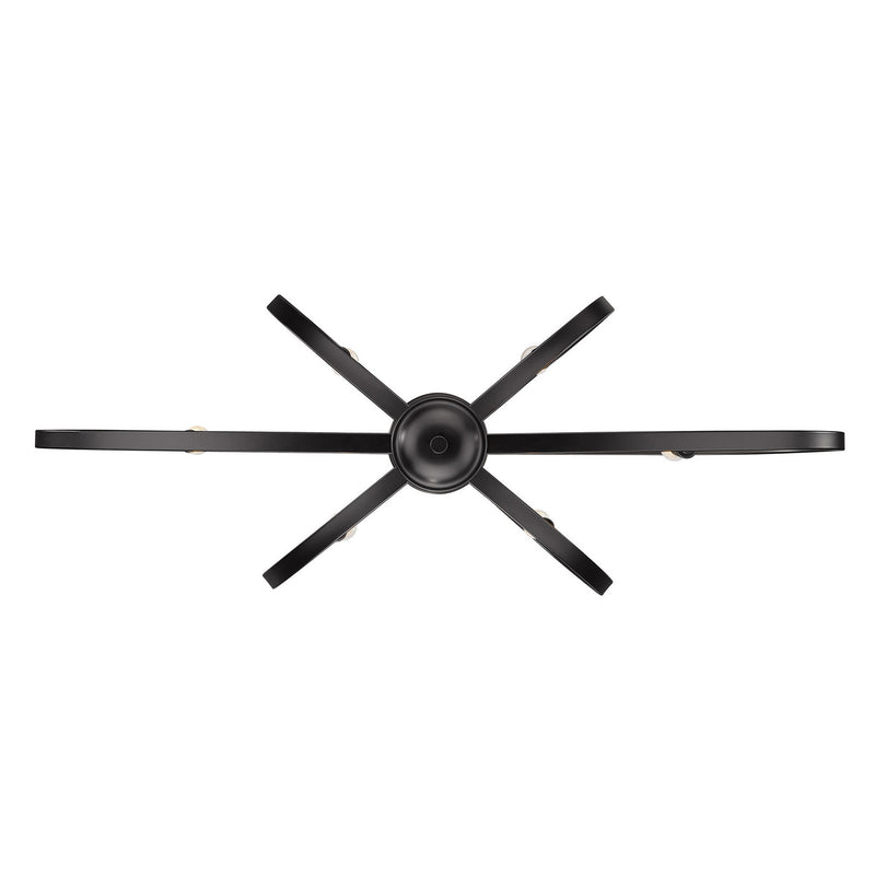 Golden 3167-LP BLK Six Light Linear Pendant, Matte Black
