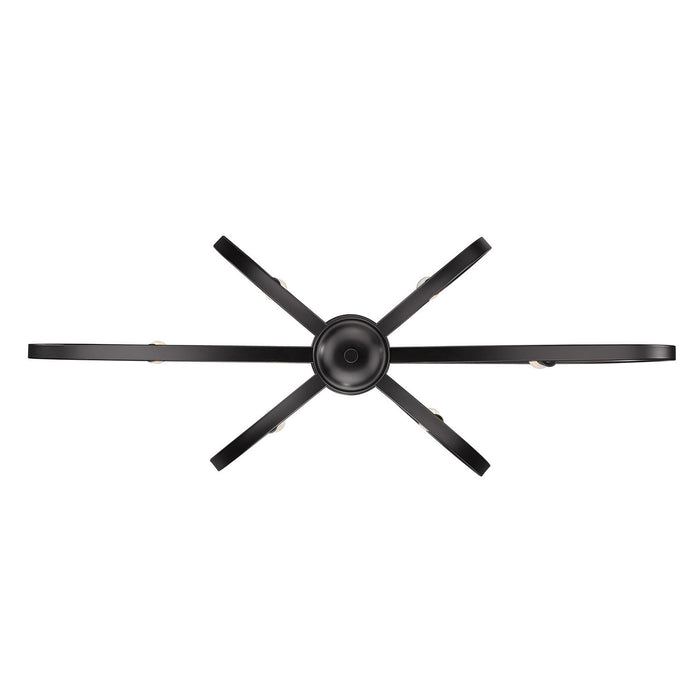 Golden 3167-LP BLK Six Light Linear Pendant, Matte Black