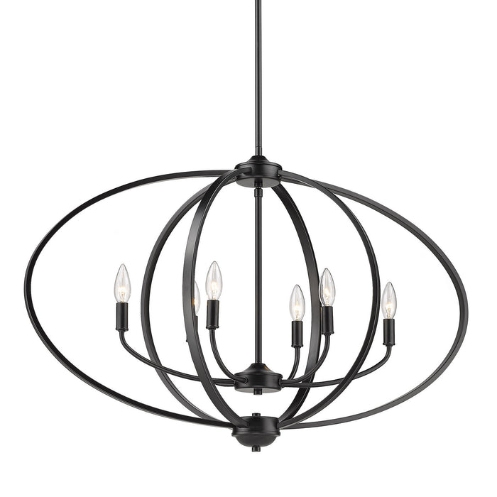Golden 3167-LP BLK Six Light Linear Pendant, Matte Black