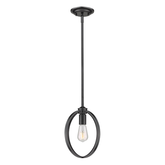 Golden 3167-M1L BLK One Light Mini Pendant, Matte Black