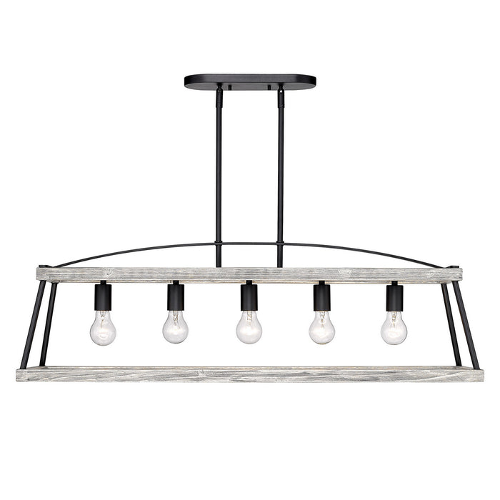 Golden 3184-LP NB-GH Five Light Linear Pendant, Natural Black