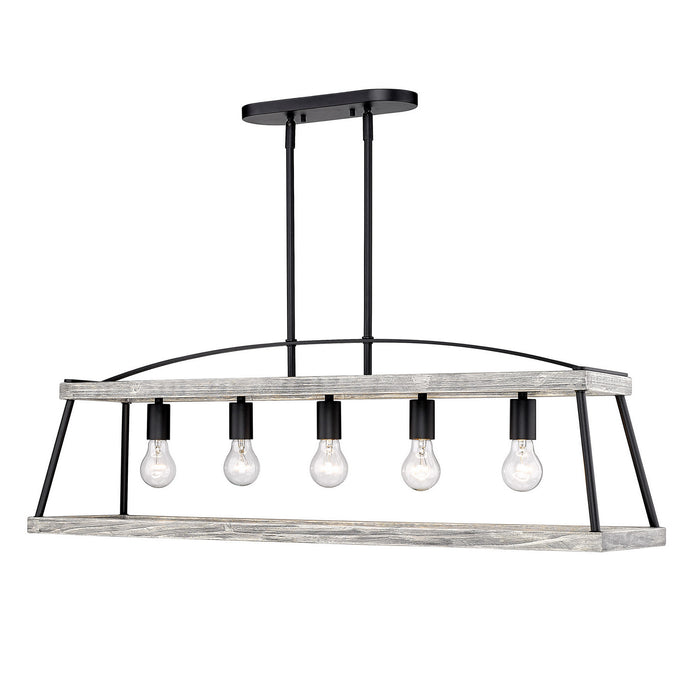 Golden 3184-LP NB-GH Five Light Linear Pendant, Natural Black