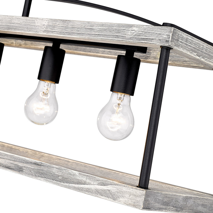 Golden 3184-LP NB-GH Five Light Linear Pendant, Natural Black