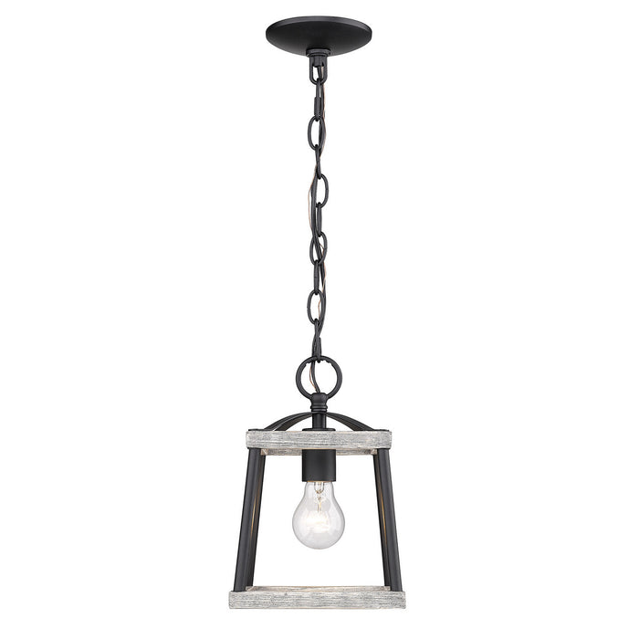 Golden 3184-M1L NB-GH One Light Mini Pendant, Natural Black