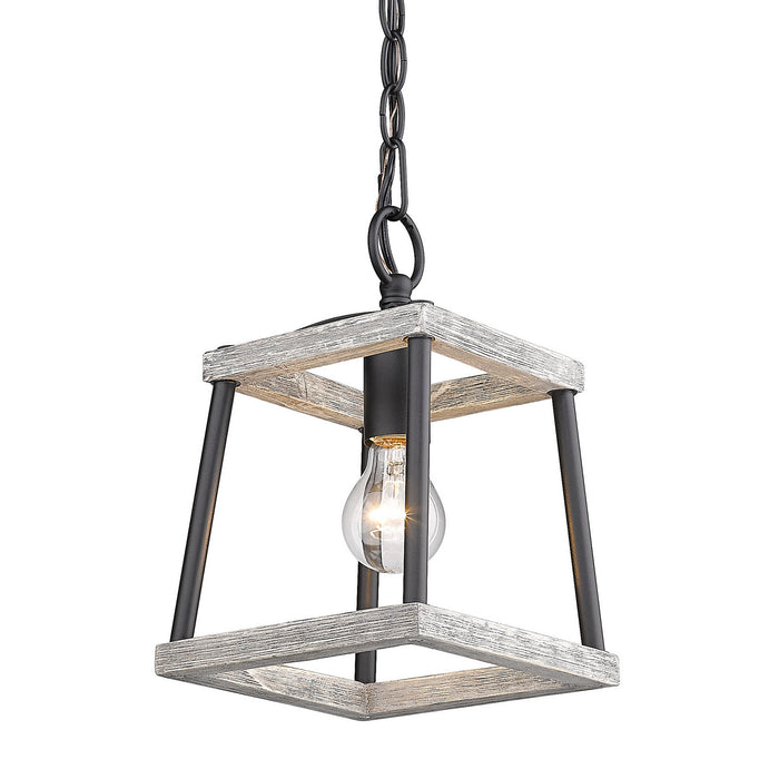 Golden 3184-M1L NB-GH One Light Mini Pendant, Natural Black