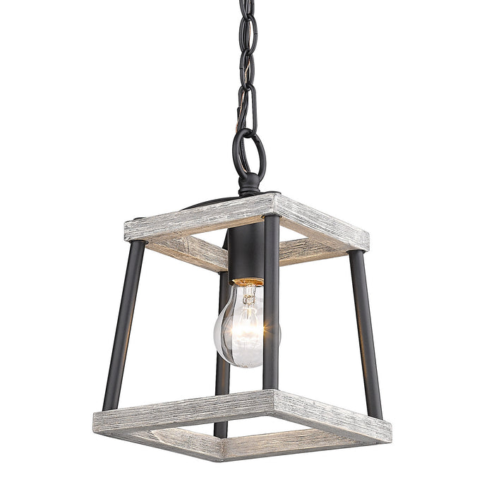 Golden 3184-M1L NB-GH One Light Mini Pendant, Natural Black