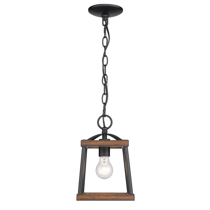 Golden 3184-M1L NB-RO One Light Mini Pendant, Natural Black