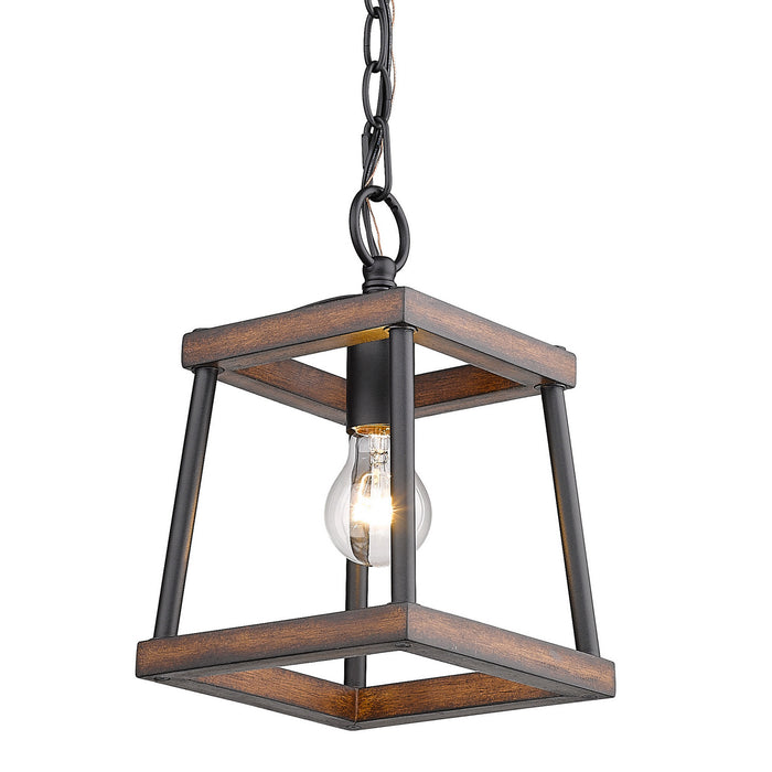 Golden 3184-M1L NB-RO One Light Mini Pendant, Natural Black