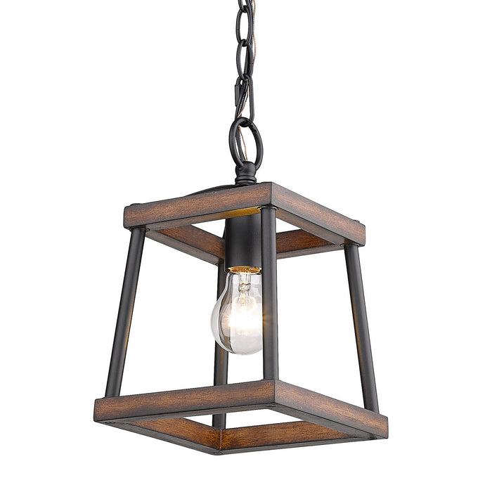 Golden 3184-M1L NB-RO One Light Mini Pendant, Natural Black